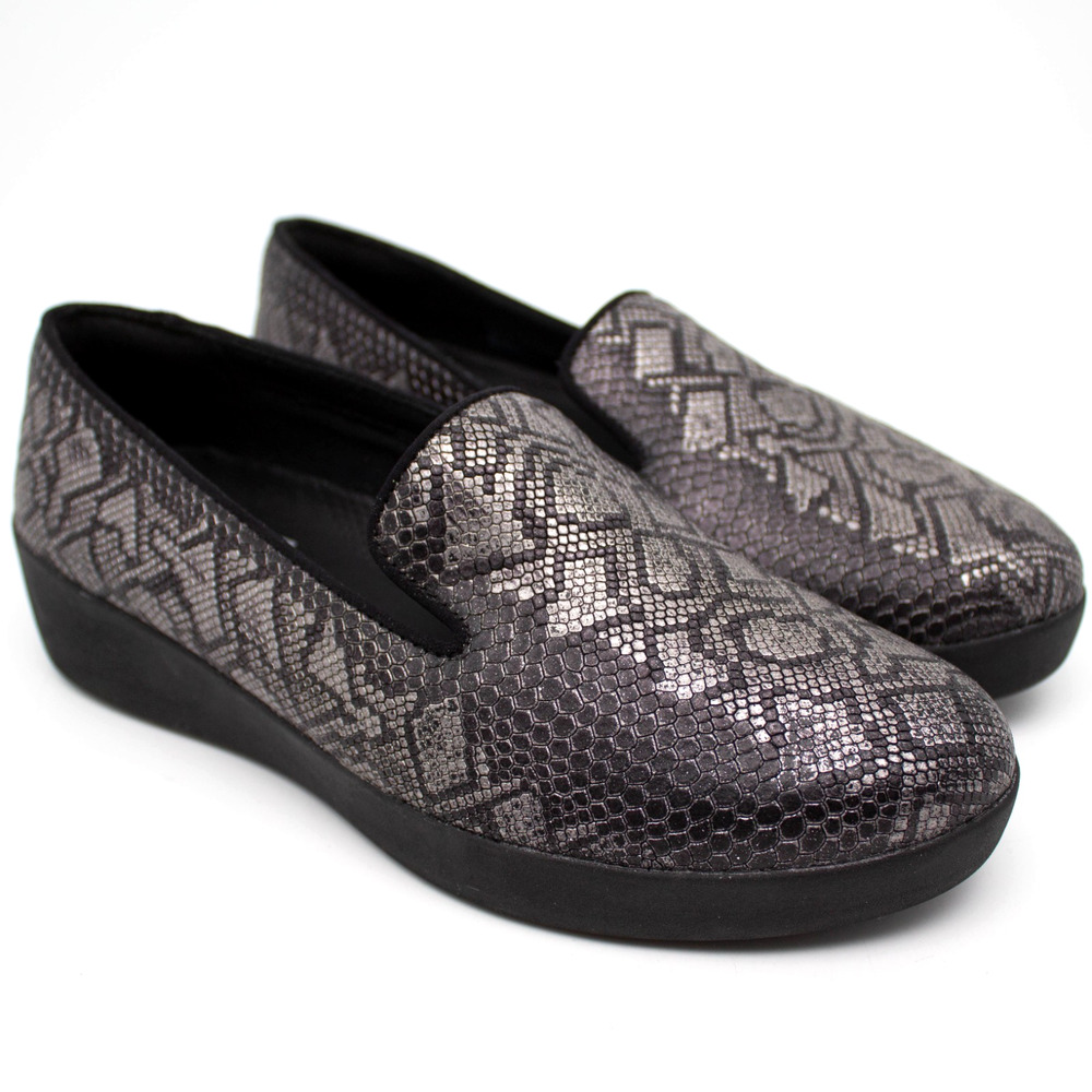 FitFlop Audreyβ Python Print Smoking Slippers Womens SIZE 6.5 Comfort Shoes
